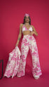 LUX silver pants "GEISHA" - white with pink